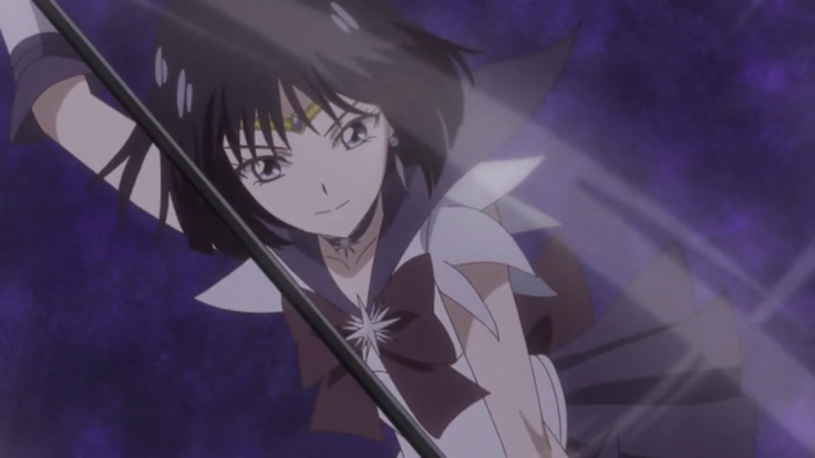 Sailor Saturn continues her attack against Pharaoh 90.