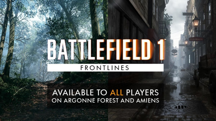 Battlefield 1 Frontlines mode will be playable in Argonne Forest and Amiens after the June update. This brings a DLC mode to non-DLC maps. Battlefield 1 is available now on Xbox One, PS4 and PC.