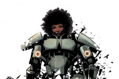 Riri Williams in an Iron Man suit.