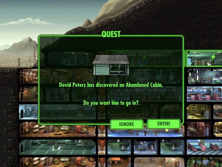 An individual explorer quest becomes available when you have dwellers in the wasteland and a green map icon appears to the left of your vault screen.
