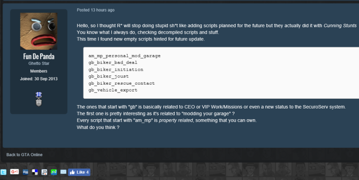 TezFunz, AKA Fun De Panda, shares the scripts revealing information hinting the next 'GTA Online' DLC.