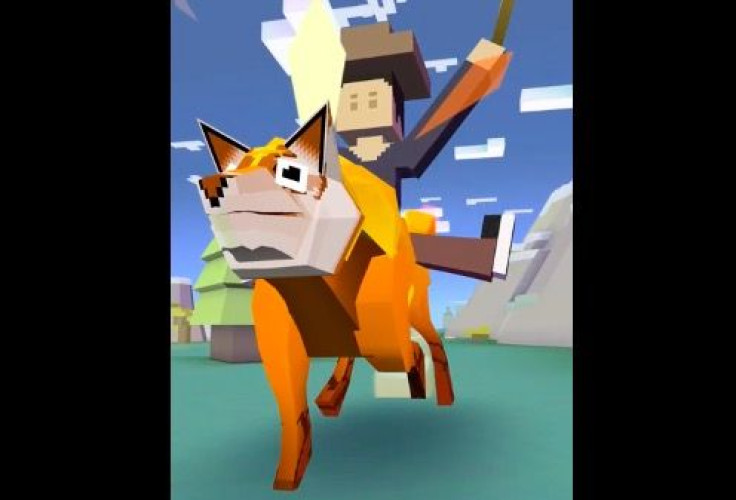 The fire wolf takes center stage a a newly added animal in Rodeo Stampede's mountain environment.