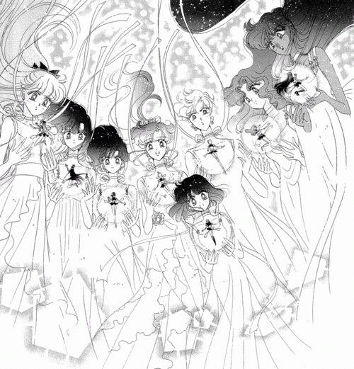 The Sailor Princesses in the manga