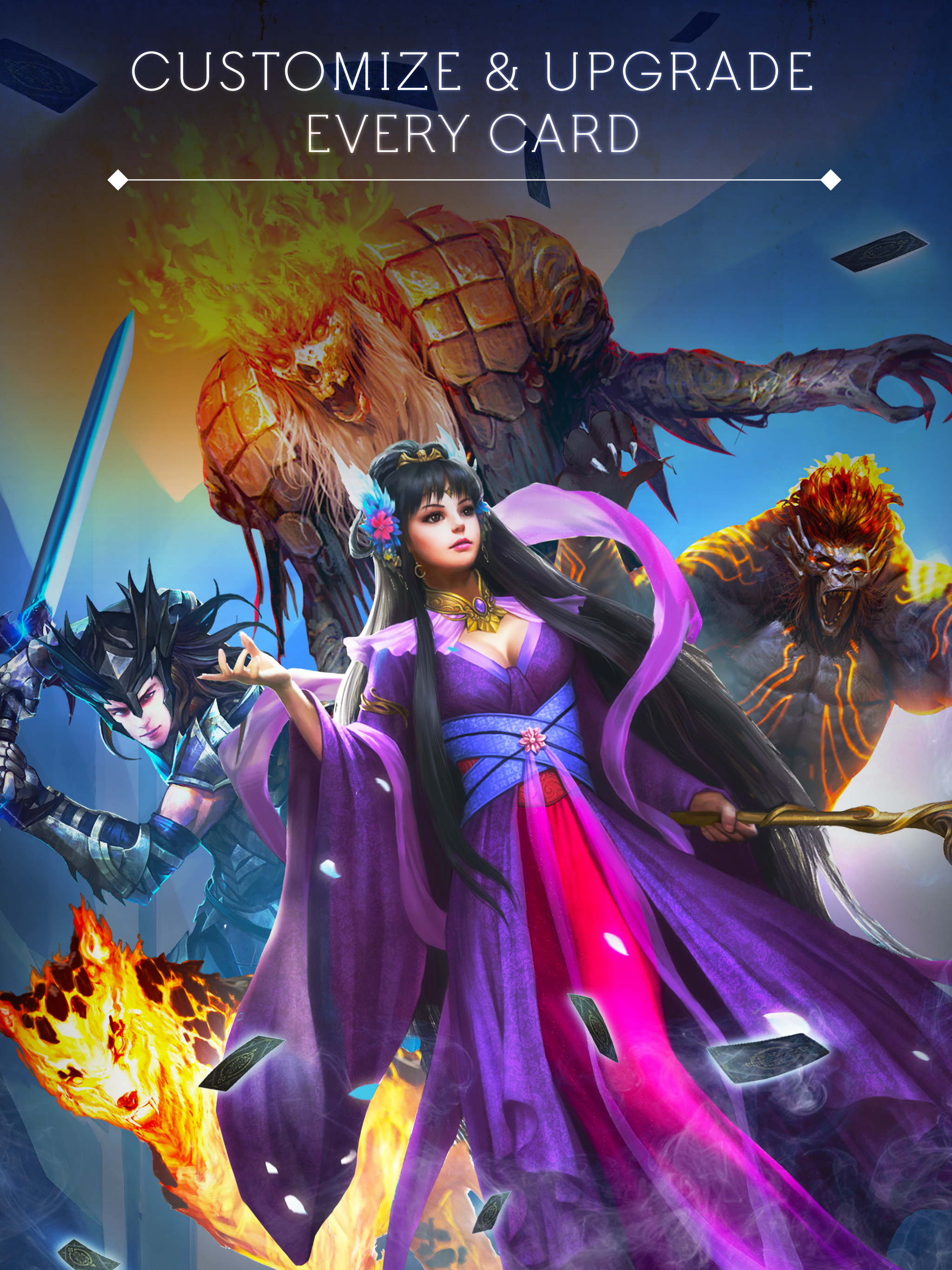 Just some of the crazy cards in Deckstorm: Duel Of The Guardians 