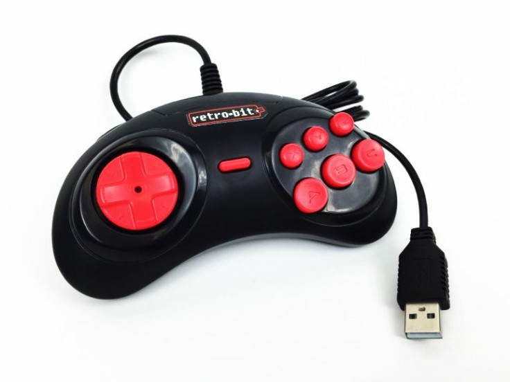 The Retro-Bit controller that comes with the Generations console, looking similar to a SEGA Genesis controller