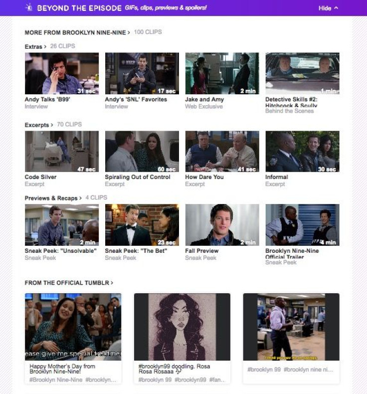 In addition to free TV shows, Yahoo View incorporates a "Beyond the Episode" section with Gifs, clips and other fun stuff related to the show.