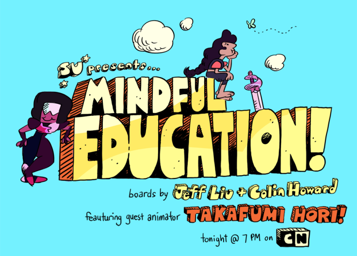 Splash image for new Steven Universe episode "Mindful Education."