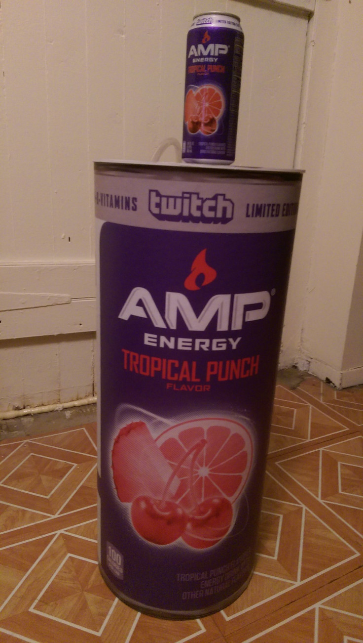 The hands-free AMP Energy drinking device