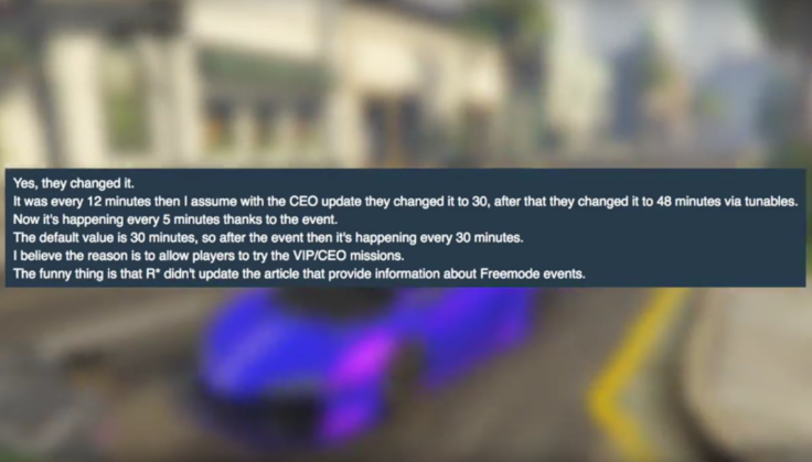 GTA 5 tipster FunMW2 explains changes made to the latest Freemode Event Week.
