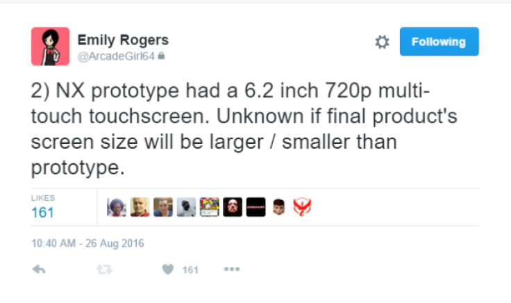 Nintendo NX touchscreen rumors, via Emily Rogers.