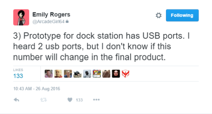 Nintendo NX USB dock station rumors, via Emily Rogers.