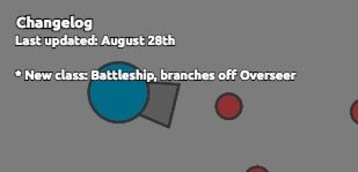 The Battleship tank was added to Diep.io Sunday night and likely the last is a long series of August updates