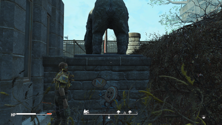 The hidden Cappy on the backside of the gorilla statue