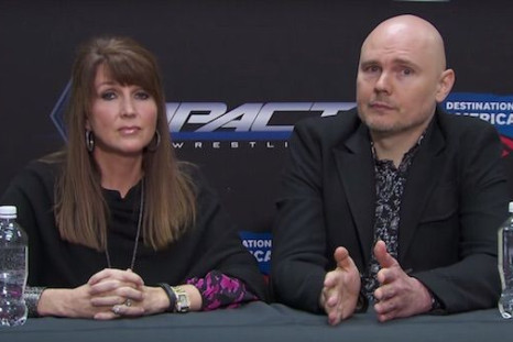Dixie Carter and Billy Corgan are no longer sitting side by side after Corgan was pushed out of TNA a couple of weeks ago.  