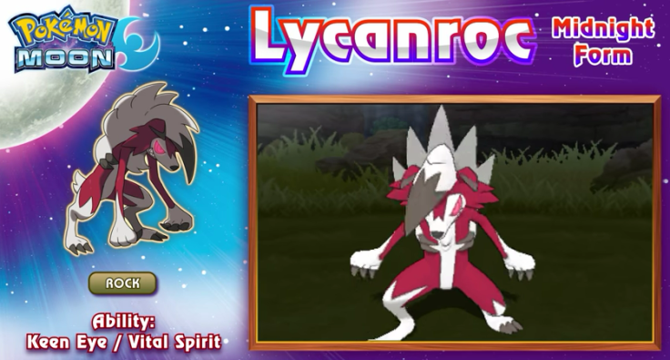 Lycanroc's Midnight form in 'Pokemon Sun and Moon'