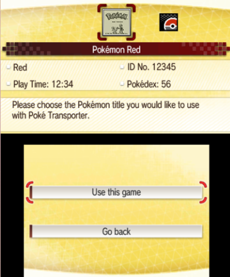 What transferring Pokemon from Red, Blue or Yellow looks like.