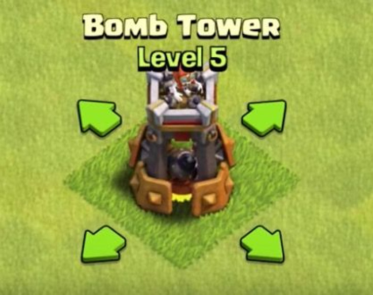The bomb tower will becoming available at Clash of Clans Town Hall 8 and can be upgraded to level 5.