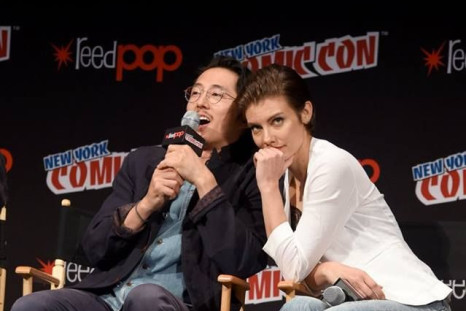 Steven Yeun and Lauren Cohan at New York Comic Con 2016.