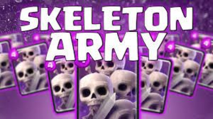 The skeleton army is another card scheduled to receive some interesting balance changes in October's Clash Royale update. The new army will be smaller but stronger and won't cost as must elixir to deploy.