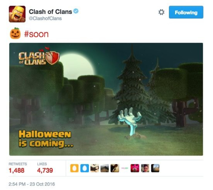 On Sunday, Supercell tweeted about the upcoming Halloween  2016 update with the message "Soon..."