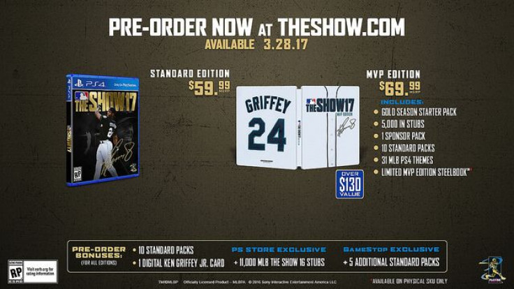 The offer for the MVP Edition of MLB 17 The Show. 
