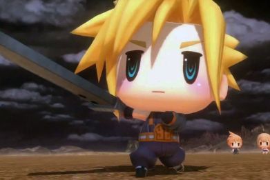 Cloud from Final Fantasy VII in World of Final Fantasy.
