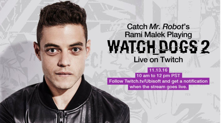Rami Malek will play Watch Dogs 2 Live on Twitch