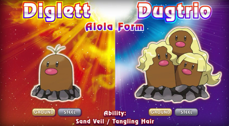 Alola Diglett and Dugtrio in Pokemon Sun and Moon