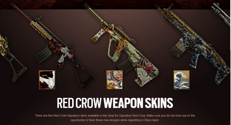 Rainbow Six Siege adds new signature weapon skins inspired by Japanese art.