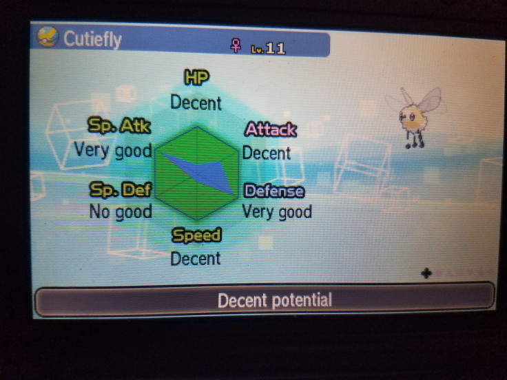 Cutiefly's IVs using the Judge function