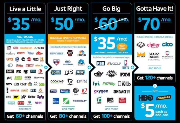 DirecTV Now comes in four different packages ranging from $35 to $70 a month.