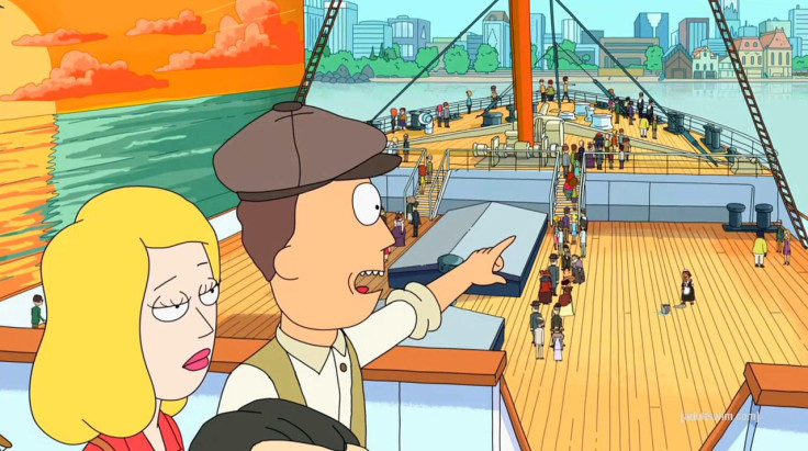 Beth and Jerry Smith at 'Titanic: Experience the Romance' in 'Rick and Morty' Season 1.