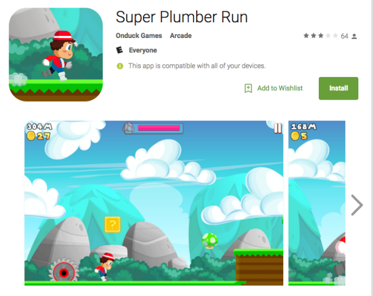 A Super Mario Run Android alternative called Super Plumber Run