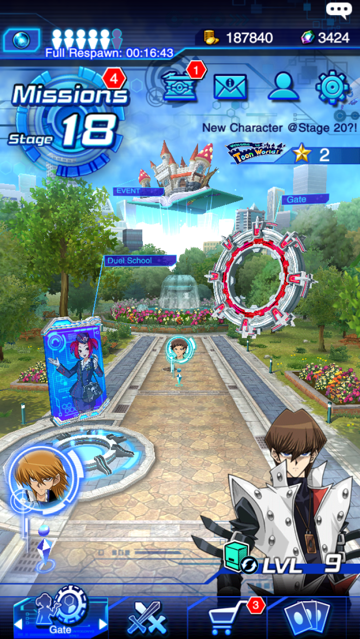 Toon World appears above the Duel Links world. 