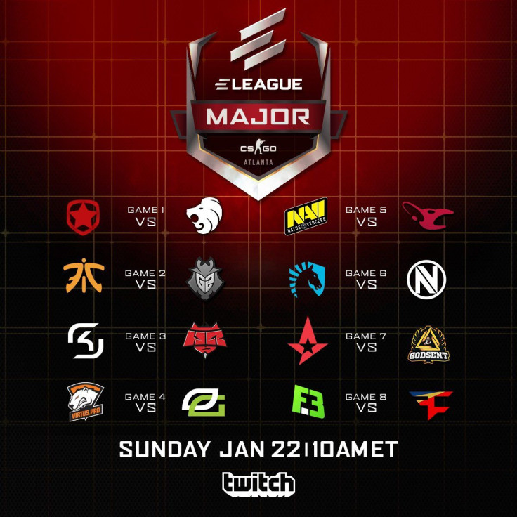 The matchups are set for the upcoming ELeague CS:GO Major 2017. 
