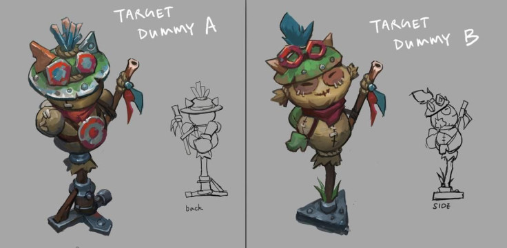 Sketches for the target dummy in League of Legends practice tool.