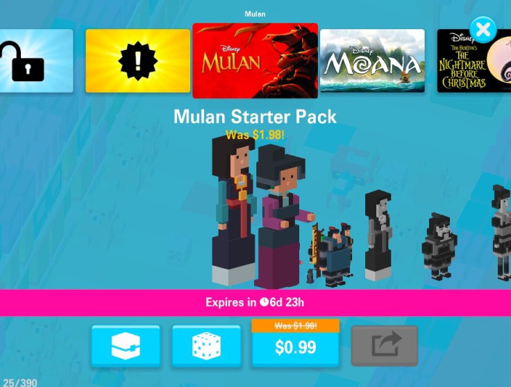 Mulan is the latest movie character collection to be added to Disney Crossy Road. The update released January 11, 2017.