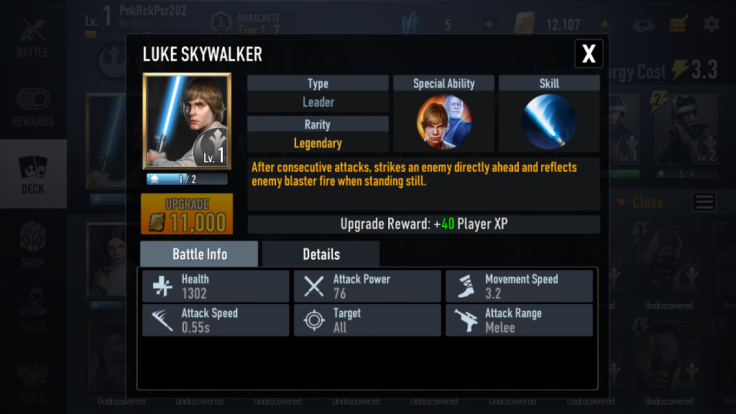 Luke Skywalker is probably the best starter Leader for beginners in 'Star Wars: Force Arena.'