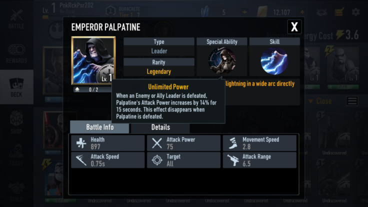 Palpatine may be slow, but he comes in with some seriously bruising power under the right circumstances. His unique also counters his weaknesses with decent speed.