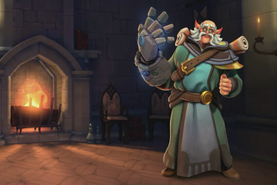 Torvald, the tank with a glove for a hand