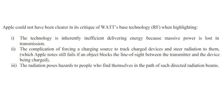 Apple on the flaws and weaknesses in Radio Frequency-based wireless charging technology.