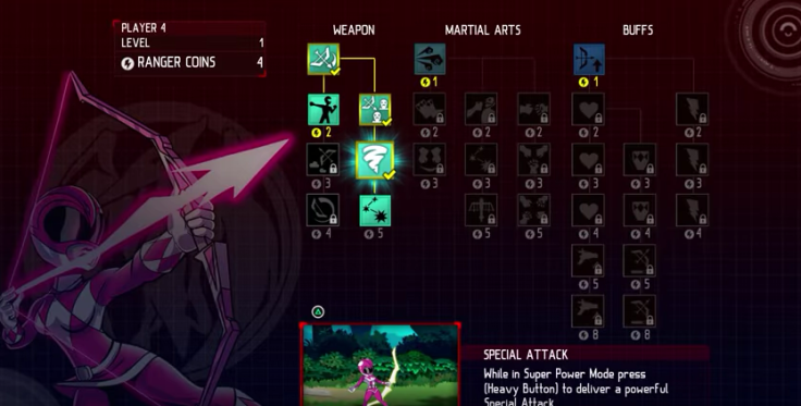 Level up your Rangers and gain new moves using the skill tree.