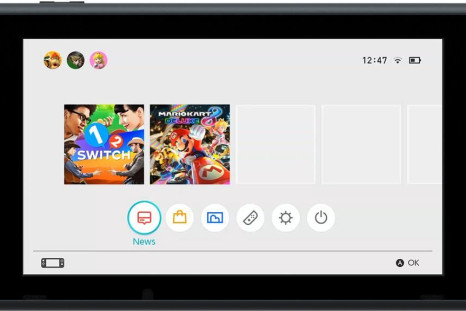 The home menu for the Nintendo Switch