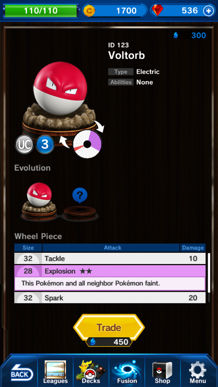 Voltorb is a Kanto favorite, and its retro Explosion attack is a solid last-ditch effort for a good rush. Destroy the defender and have backup figures move in.