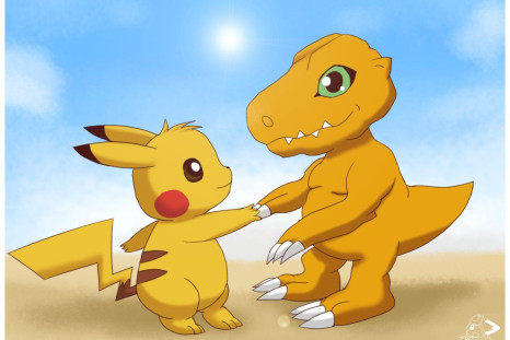 Agumon and Pikachu by Pichu90
