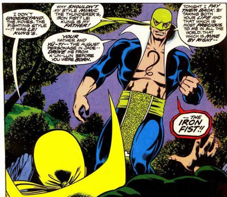 The Steel Serpent and Iron Fist at odds in the comics. 