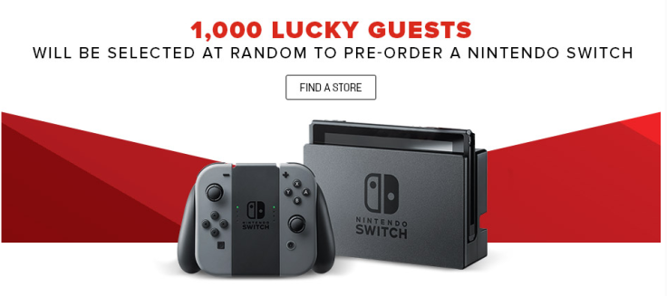 GameStop will offer 1,000 lucky customers a chance to pre-order a Nintendo Switch on Feb. 11