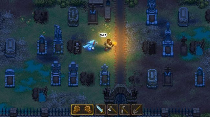 A screenshot from upcoming cemetery management sim Graveyard Keeper. 