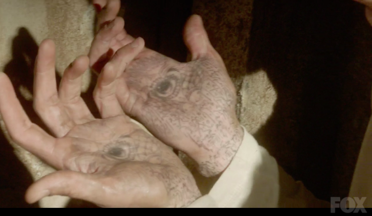 Michael's hand tattoos. 
