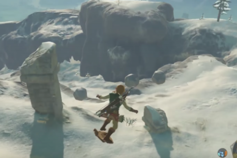 Breath of the Wild: Link goes for a ride on his shield.